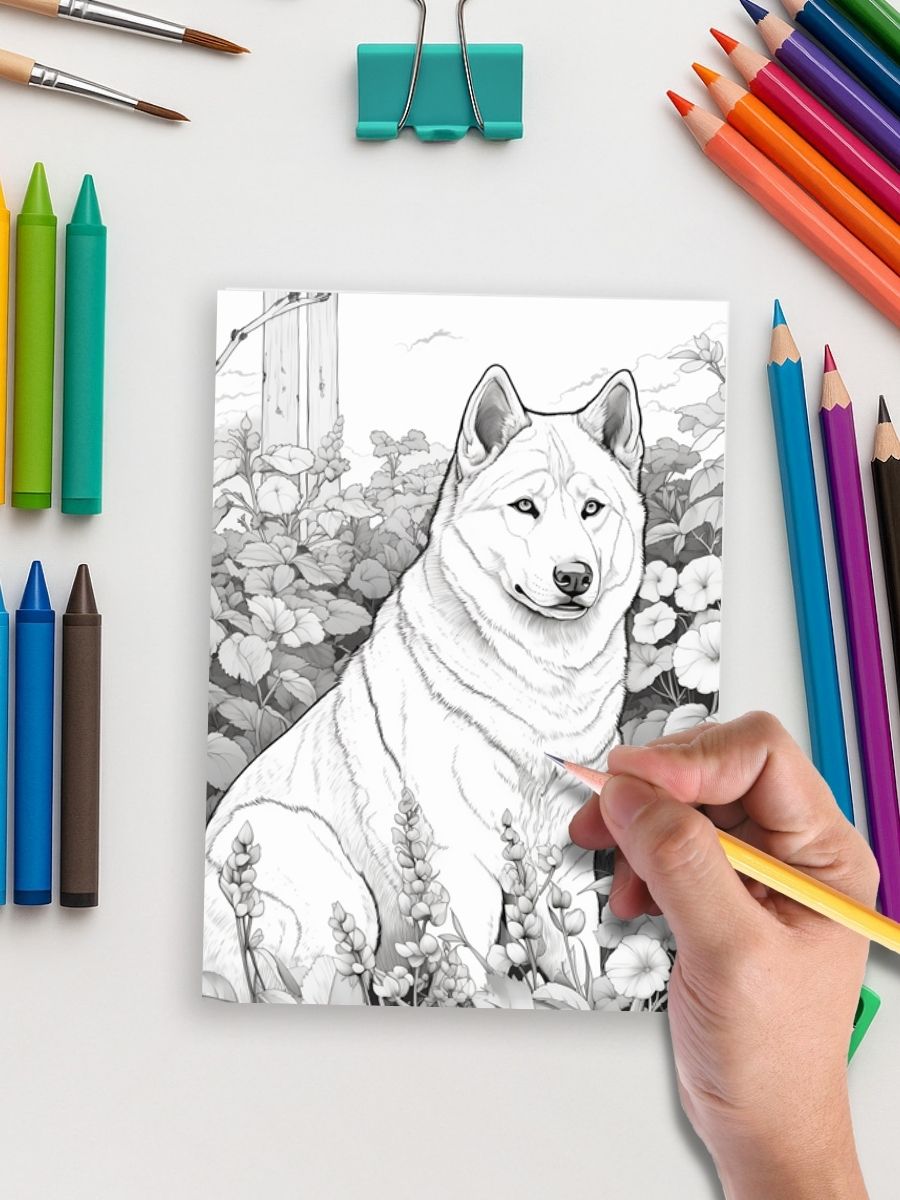Loyal Companions – 25 Realistic Dog Coloring Pages - Image 5