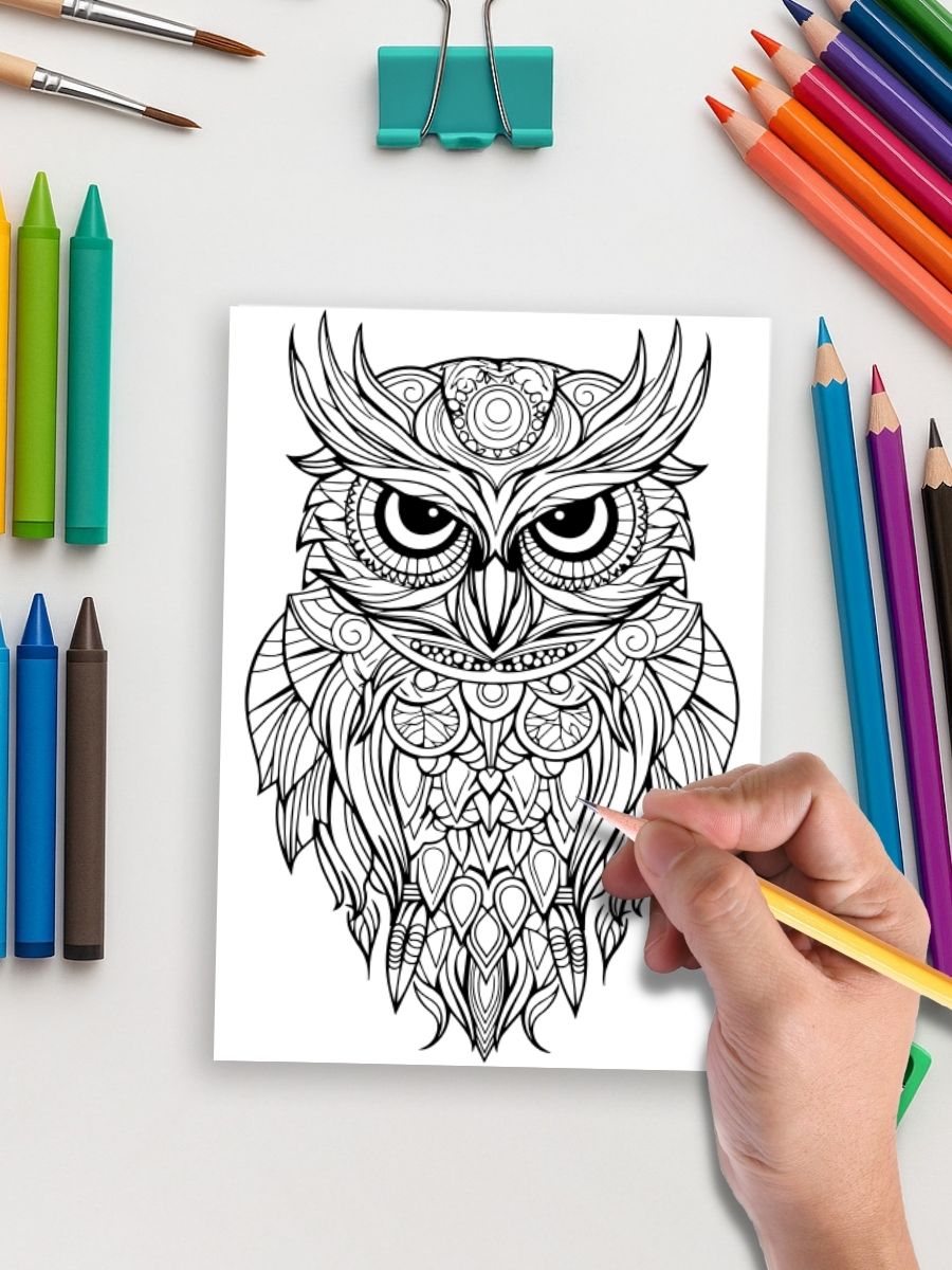 Night Watchers – 50 Owl Designs to Color - Image 5