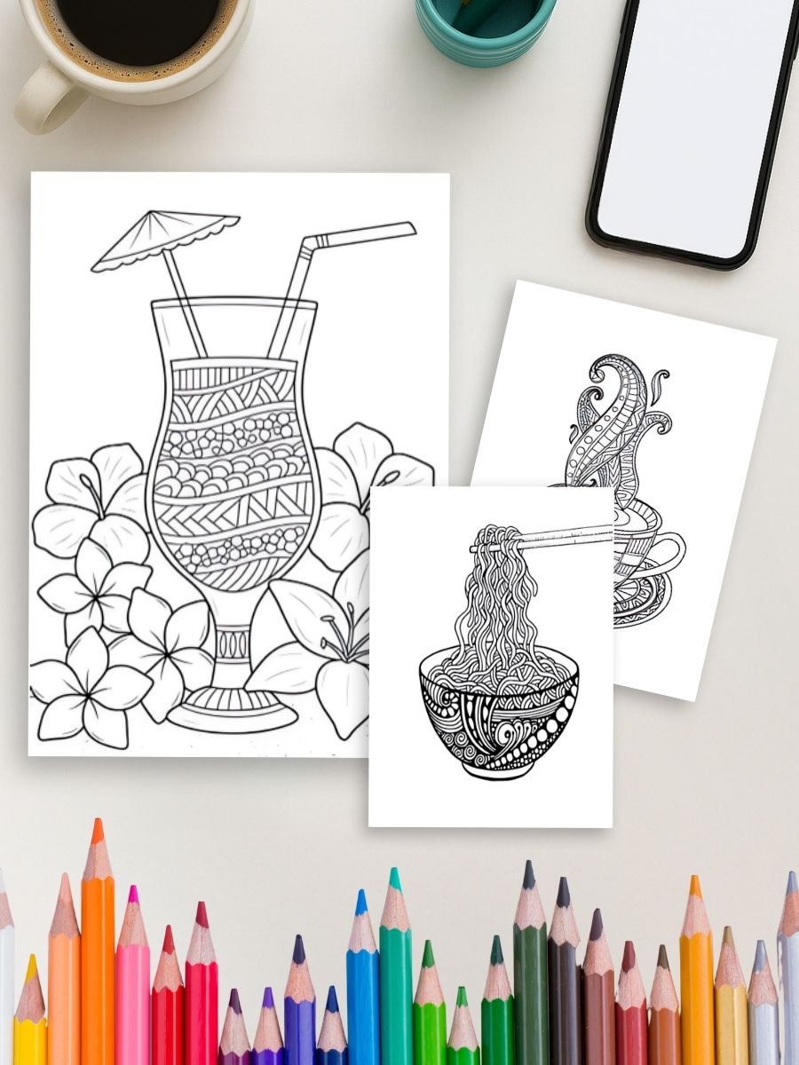 Tasty Zen – 115 Food & Fruit Mandala Coloring Pages - Image 4
