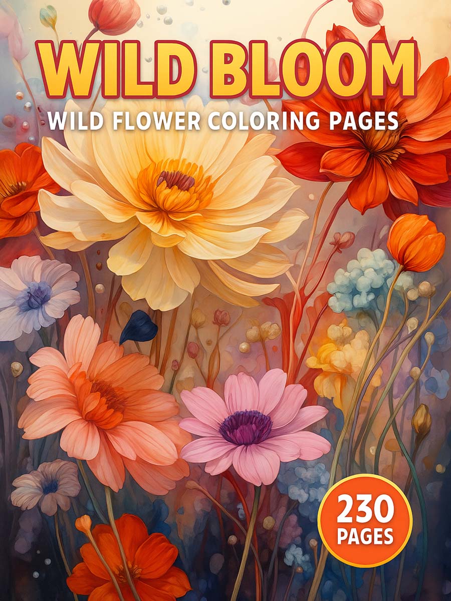 Wild Bloom – 230 Wild Flower Coloring Pages